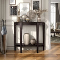 DH BASIC Contemporary Brown Decorative 1-Shelf Half-moon Console Table by Denhour