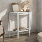 DH BASIC Contemporary Brown Decorative 1-Shelf Half-moon Console Table by Denhour