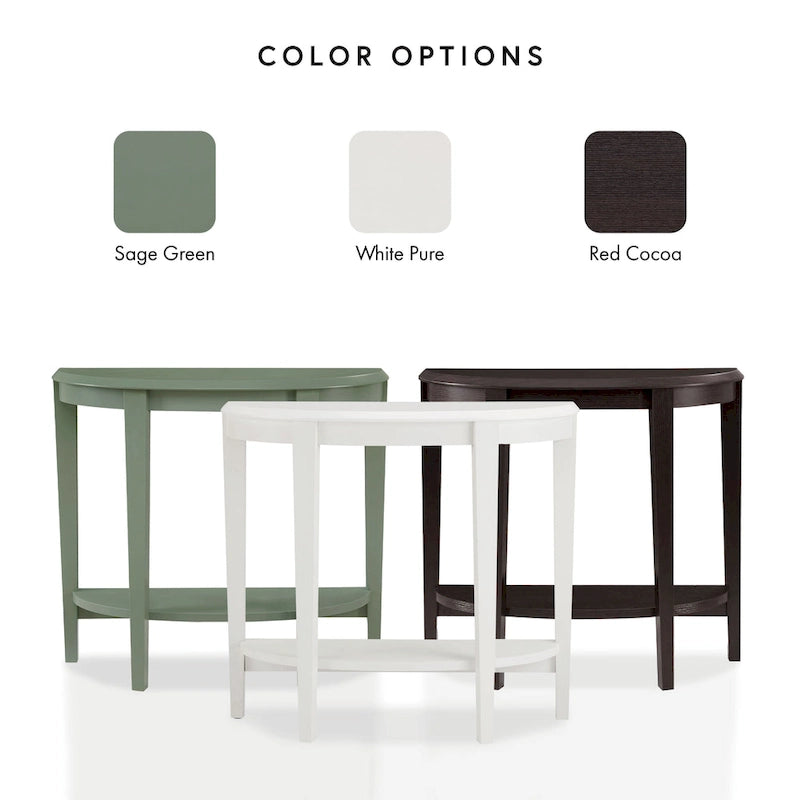 DH BASIC Contemporary Brown Decorative 1-Shelf Half-moon Console Table by Denhour