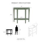 DH BASIC Contemporary Brown Decorative 1-Shelf Half-moon Console Table by Denhour