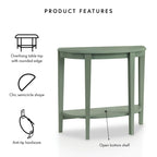 DH BASIC Contemporary Brown Decorative 1-Shelf Half-moon Console Table by Denhour