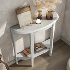 DH BASIC Contemporary Brown Decorative 1-Shelf Half-moon Console Table by Denhour