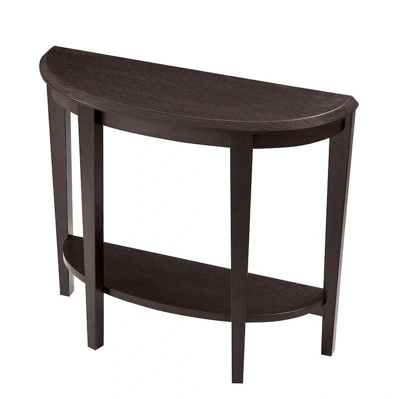 DH BASIC Contemporary Brown Decorative 1-Shelf Half-moon Console Table by Denhour