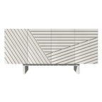 Clihome Mid-century Wood 4-Door Buffet Sideboard Cabinet