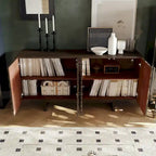Clihome Mid-century Wood 4-Door Buffet Sideboard Cabinet