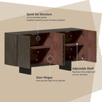 Clihome Mid-century Wood 4-Door Buffet Sideboard Cabinet