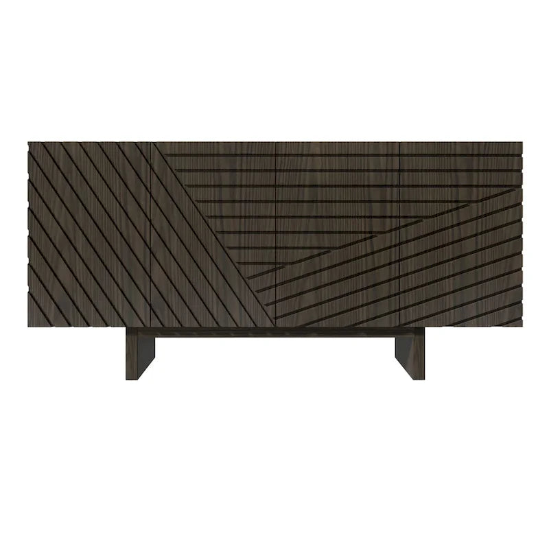 Clihome Mid-century Wood 4-Door Buffet Sideboard Cabinet