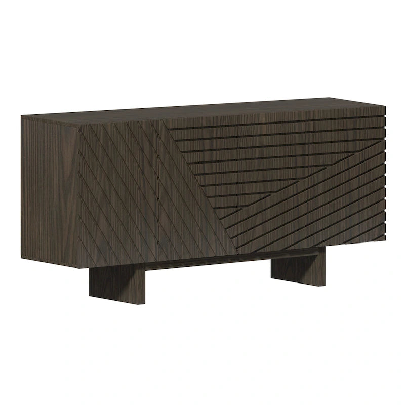 Clihome Mid-century Wood 4-Door Buffet Sideboard Cabinet