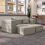 Jaxx Zipline Convertible Queen-size Sleeper Loveseat and Ottoman Set