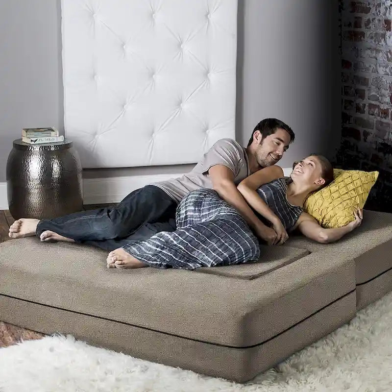 Jaxx Zipline Convertible Queen-size Sleeper Loveseat and Ottoman Set