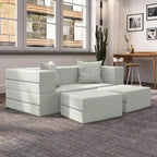 Jaxx Zipline Convertible Queen-size Sleeper Loveseat and Ottoman Set