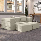 Jaxx Zipline Convertible Queen-size Sleeper Loveseat and Ottoman Set