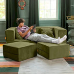Jaxx Zipline Convertible Queen-size Sleeper Loveseat and Ottoman Set