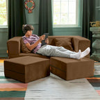 Jaxx Zipline Convertible Queen-size Sleeper Loveseat and Ottoman Set
