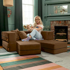 Jaxx Zipline Convertible Queen-size Sleeper Loveseat and Ottoman Set