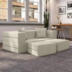 Jaxx Zipline Convertible Queen-size Sleeper Loveseat and Ottoman Set