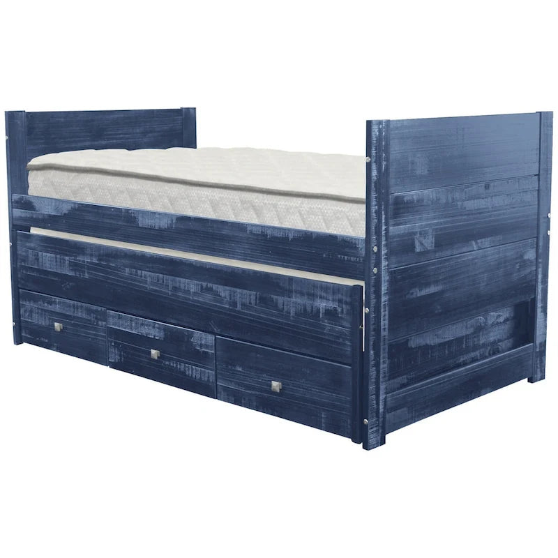 Taylor & Olive Begonia Twin Bed with Twin Trundle & 3 Built in Drawers
