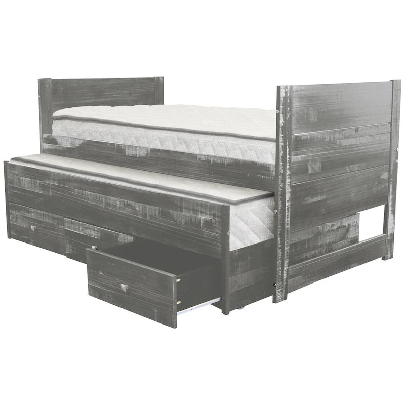 Taylor & Olive Begonia Twin Bed with Twin Trundle & 3 Built in Drawers