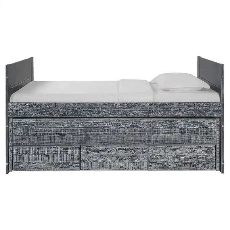 Taylor & Olive Begonia Twin Bed with Twin Trundle & 3 Built in Drawers