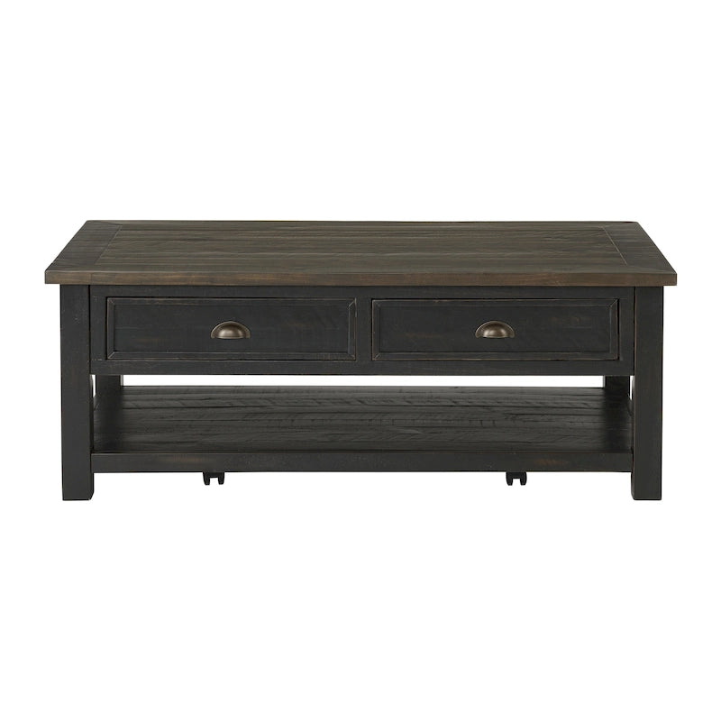 The Gray Barn Downington Solid Wood 2-Drawer Coffee Table