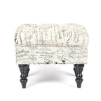 Adeco Ottoman Stool Tufted Foot Rest Fabric Floral Vanity Stool