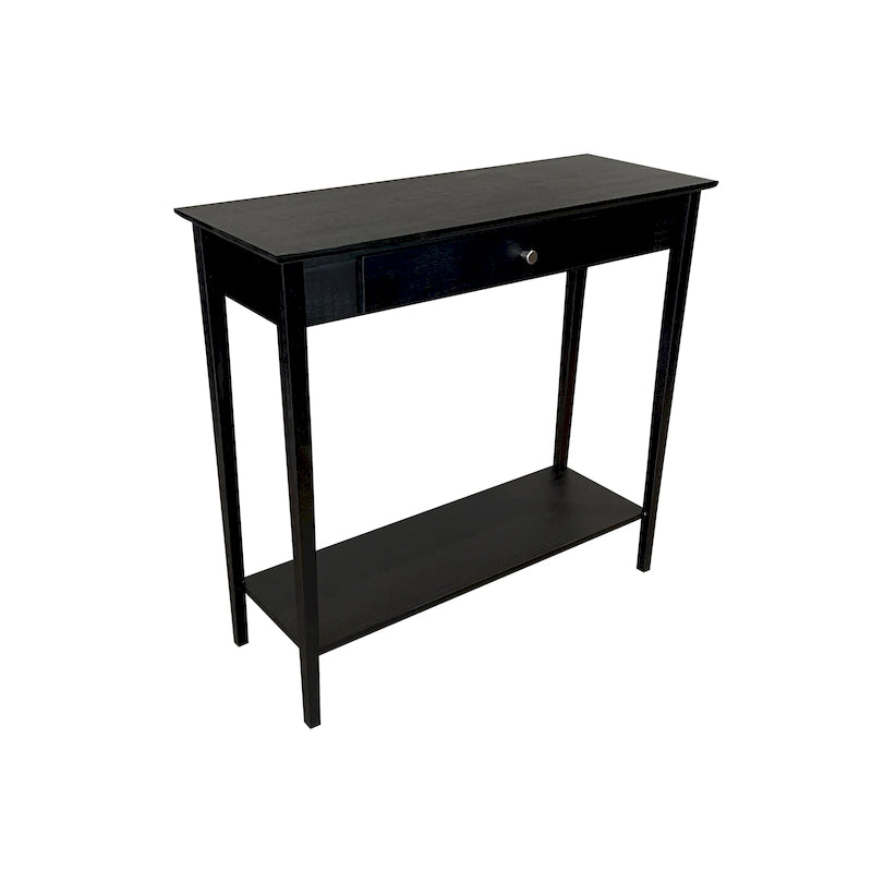 Solid Bamboo 2-Tier Console Table with Drawer