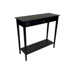 Solid Bamboo 2-Tier Console Table with Drawer