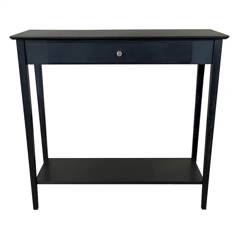 Solid Bamboo 2-Tier Console Table with Drawer