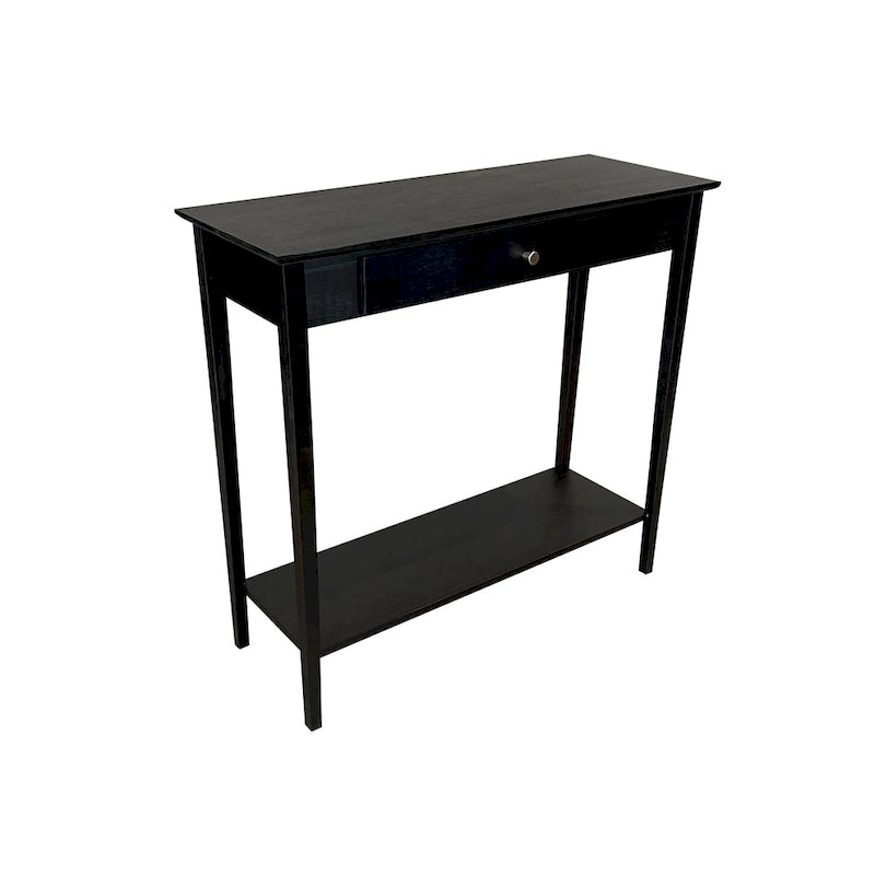 Solid Bamboo 2-Tier Console Table with Drawer