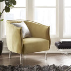 Vianne Velvet Curved Back Acrylic Leg Accent Chair by iNSPIRE Q Bold