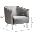 Vianne Velvet Curved Back Acrylic Leg Accent Chair by iNSPIRE Q Bold
