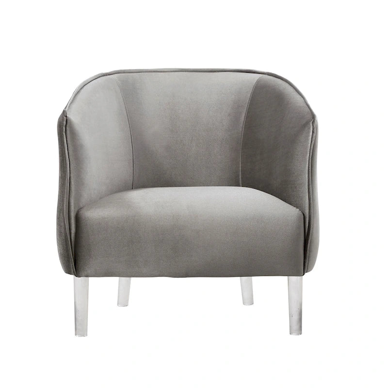 Vianne Velvet Curved Back Acrylic Leg Accent Chair by iNSPIRE Q Bold