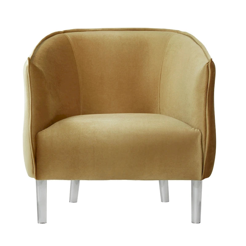 Vianne Velvet Curved Back Acrylic Leg Accent Chair by iNSPIRE Q Bold