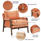 Roundhill Furniture Kelly Mid-Century Modern Velvet Accent Armchair
