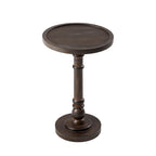 COZAYH Pedestal Small Drinking Table, Farmhouse Tray Top End Table, Distressed Finish, Traditional