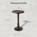 COZAYH Pedestal Small Drinking Table, Farmhouse Tray Top End Table, Distressed Finish, Traditional