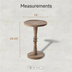 COZAYH Pedestal Small Drinking Table, Farmhouse Tray Top End Table, Distressed Finish, Traditional