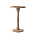 COZAYH Pedestal Small Drinking Table, Farmhouse Tray Top End Table, Distressed Finish, Traditional