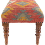 Livabliss Anupama Southwestern Upholstered Jute Bench