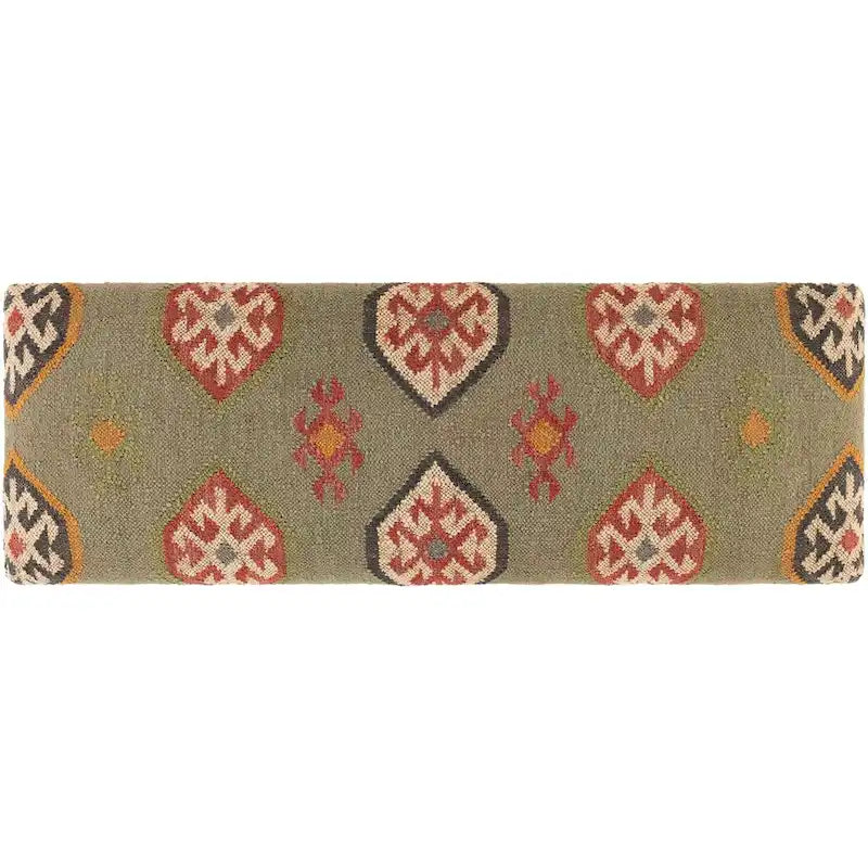 Livabliss Anupama Southwestern Upholstered Jute Bench