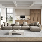 180 Leathaire Upholstered Sofa Modular Sectional Sofa with Ottoman