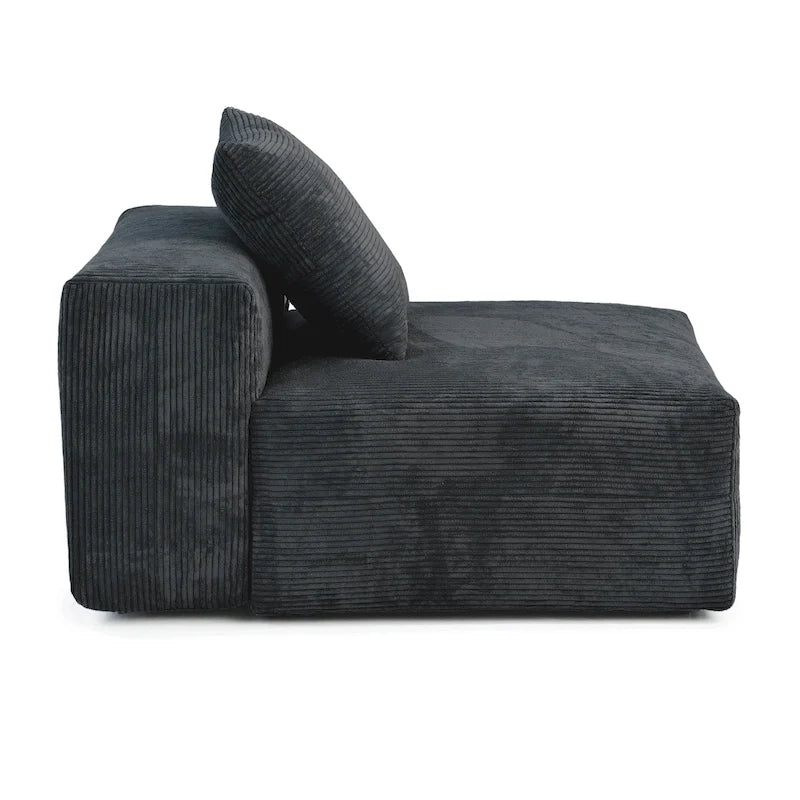 180 Leathaire Upholstered Sofa Modular Sectional Sofa with Ottoman