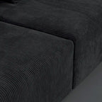 180 Leathaire Upholstered Sofa Modular Sectional Sofa with Ottoman