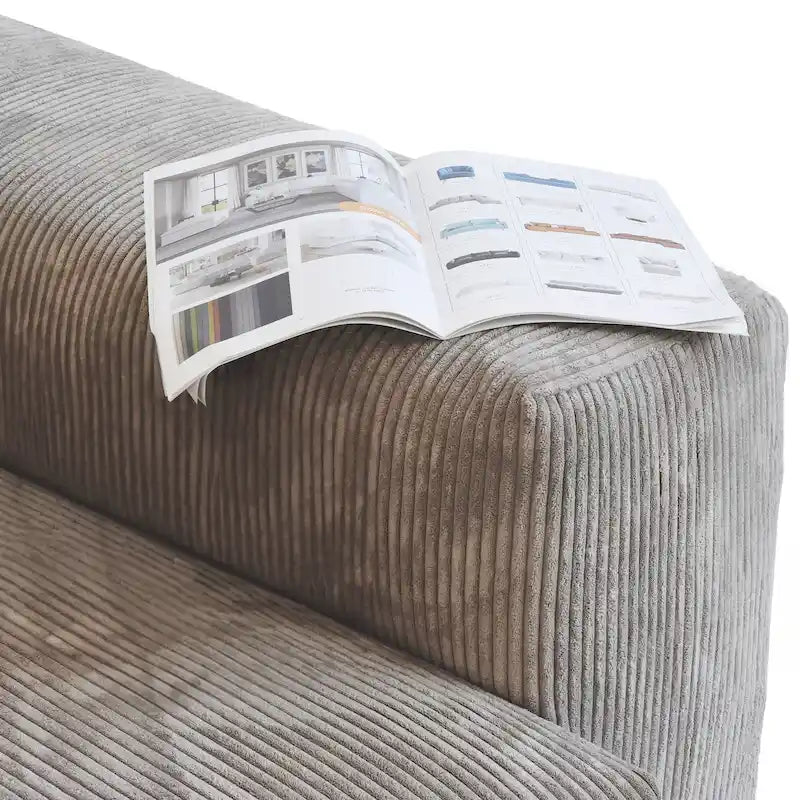 180 Leathaire Upholstered Sofa Modular Sectional Sofa with Ottoman