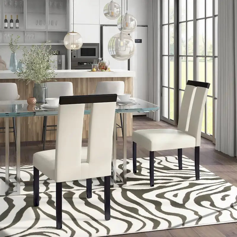 Lumina Modern White Upholstered Dining Chairs (Set of 2) by Furniture of America