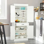 EROMMY 71 Freestanding Kitchen Pantry Cabinet, Tall Storage Cabinet with Drawer and Adjustable Shelves, 2-Door Floor Cupboard