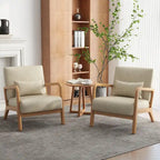 Upholstered Armchair Leisure Chair Accent Chairs Set of 2 with Pillow