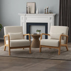 Upholstered Armchair Leisure Chair Accent Chairs Set of 2 with Pillow