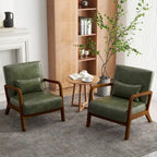 Upholstered Armchair Leisure Chair Accent Chairs Set of 2 with Pillow