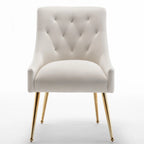 SEYNAR Modern Dining Chairs Set of 6, Velvet Accent Chair Tufted Back Armless Chair with Back Pull